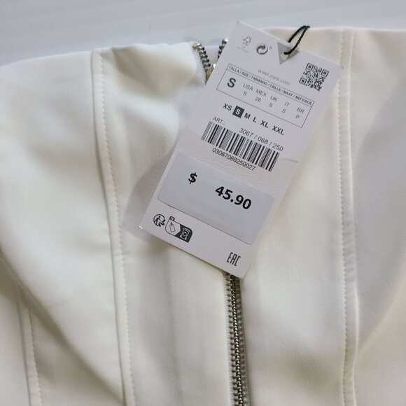 ZARA ZIPPER BANDONE TOP WHITE SIZE S | 3067/068 - Picture 8 of 10